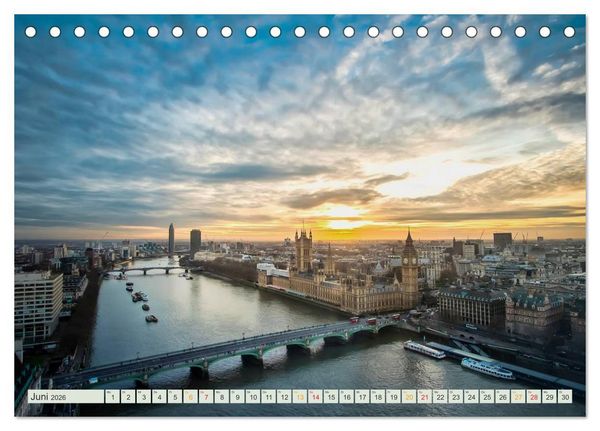 Produktbild: B&uuml;hne frei f&uuml;r London und die Themse (Tischkalender 2026 DIN A5 quer), CALVENDO Monatskalender