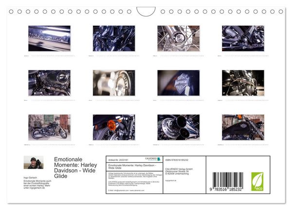 Produktbild: Emotionale Momente: Harley Davidson - Wide Glide (Wandkalender 2026 DIN A4 quer), CALVENDO Monatskalender