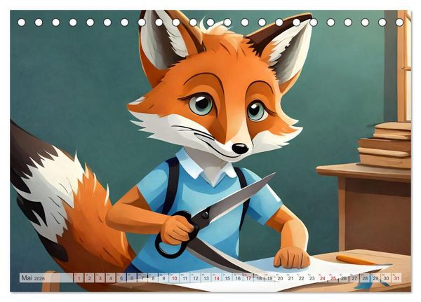 Produktbild: Schlaufuchs - Abenteuer Schule (Tischkalender 2026 DIN A5 quer), CALVENDO Monatskalender