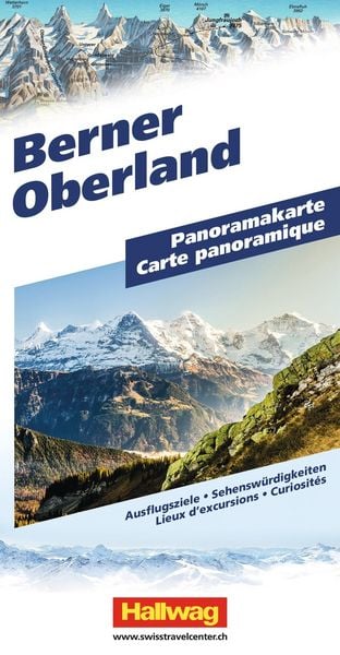 Produktbild: Hallwag Panoramakarte Berner Oberland