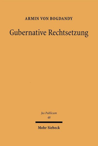 Produktbild: Gubernative Rechtsetzung