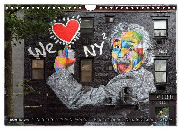 Produktbild: Stra&szlig;enkunst in New York - Graffiti und Murals (Wandkalender 2026 DIN A4 quer), CALVENDO Monatskalender