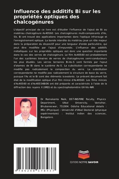 Produktbild: Influence des additifs Bi sur les propri&eacute;t&eacute;s optiques des chalcog&eacute;nures