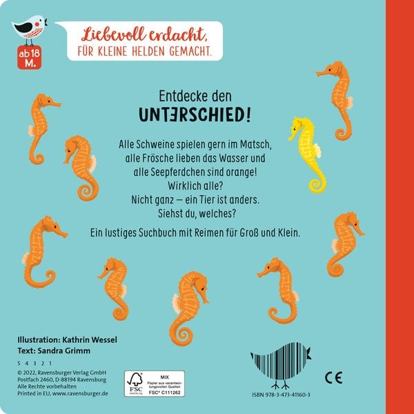 Produktbild: Welches Tier ist anders hier? &ndash; Unterschiede finden mit lustigen Tieren f&uuml;r Kinder ab 18 Monaten