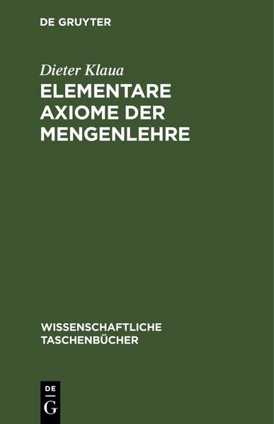 Produktbild: Elementare Axiome der Mengenlehre