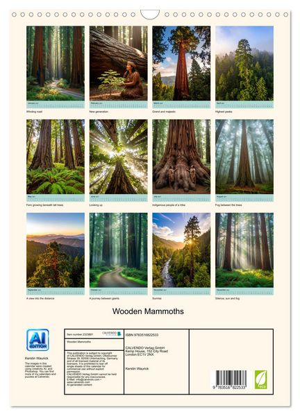Produktbild: Wooden Mammoths (Wall Calendar 2027 DIN A3 portrait), CALVENDO 12 Month Wall Calendar