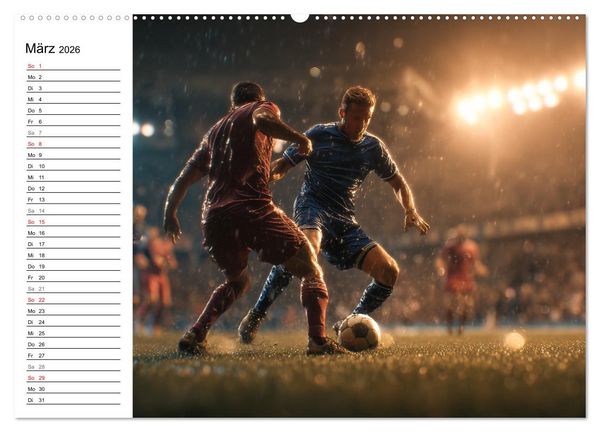 Produktbild: Fu&szlig;ball Kalender - Das Spiel unseres Lebens (hochwertiger Premium Wandkalender 2026 DIN A2 quer), Kunstdruck in Hochglanz