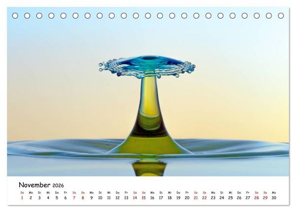 Produktbild: Wassertropfen - Kunstwerke der Natur (Tischkalender 2026 DIN A5 quer), CALVENDO Monatskalender