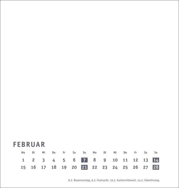 Produktbild: Premium-Bastelkalender wei&szlig; mittel 2027