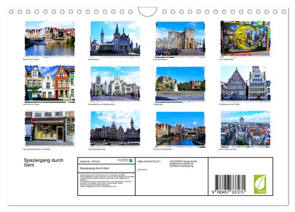 Produktbild: Spaziergang durch Gent (Wandkalender 2026 DIN A4 quer), CALVENDO Monatskalender