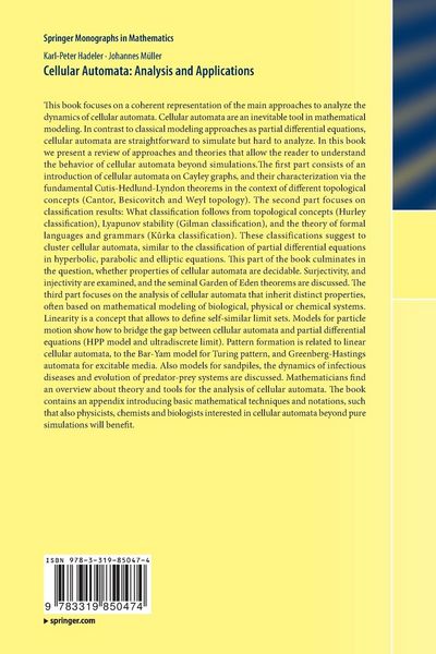 Produktbild: Cellular Automata: Analysis and Applications