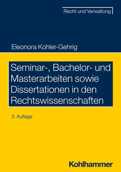 Produktbild: Seminar-, Bachelor- und Masterarbeiten sowie Dissertationen in den Rechtswissenschaften