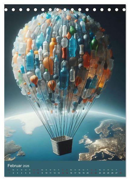 Produktbild: Recycelte Welt - Eine Hommage an Nachhaltigkeit und Kreativit&auml;t (Tischkalender 2026 DIN A5 hoch), CALVENDO Monatskalender