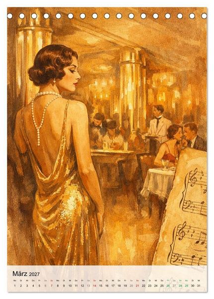 Produktbild: Jazz & Glamour Weltreise (Tischkalender 2027 DIN A5 hoch), CALVENDO Monatskalender