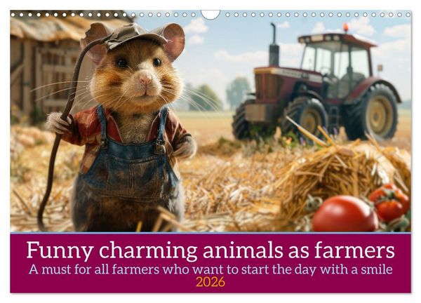 Produktbild: Funny charming animals as farmers (Wall Calendar 2026 DIN A3 landscape), CALVENDO 12 Month Wall Calendar