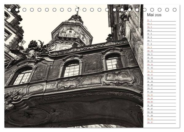 Produktbild: Dresden Schwarz-Wei&szlig; (Tischkalender 2026 DIN A5 quer), CALVENDO Monatskalender