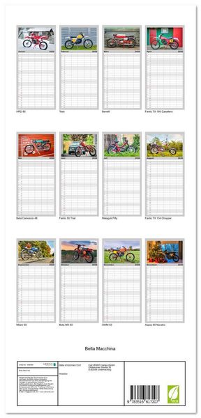 Produktbild: Familienplaner 2026 - Bella Macchina mit 5 Spalten (Wandkalender, 21 x 45 cm) CALVENDO