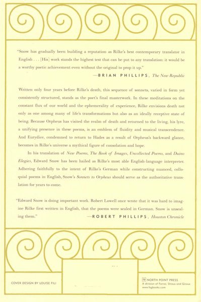 Produktbild: Sonnets to Orpheus