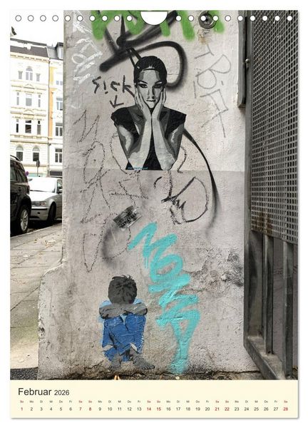 Produktbild: Hamburg StreetArt Classics (Wandkalender 2026 DIN A4 hoch), CALVENDO Monatskalender