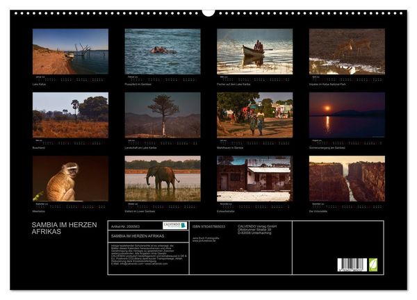 Produktbild: SAMBIA IM HERZEN AFRIKAS (Wandkalender 2026 DIN A2 quer), CALVENDO Monatskalender