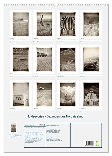 Produktbild: Nordseebrise - Bezauberndes Nordfriesland (Wandkalender 2026 DIN A2 hoch), CALVENDO Monatskalender