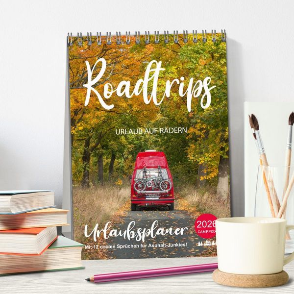 Produktbild: Roadtrips - Urlaub auf R&auml;dern (Tischkalender 2026 DIN A5 hoch), CALVENDO Monatskalender