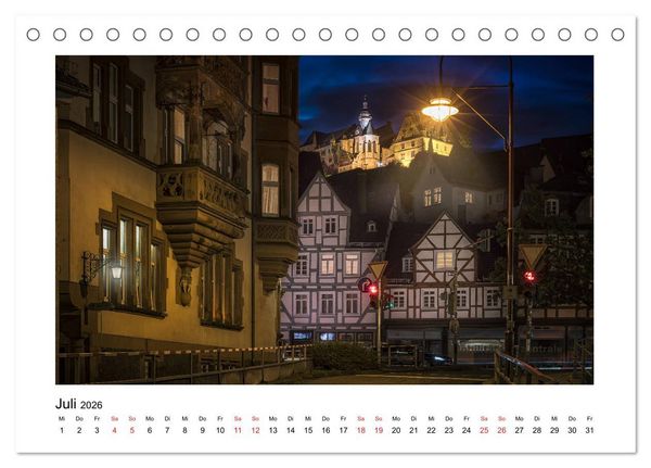 Produktbild: Marburg an der Lahn - ein Jahr in Bildern (Tischkalender 2026 DIN A5 quer), CALVENDO Monatskalender
