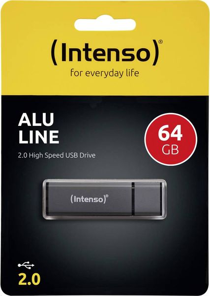 Produktbild: Intenso Alu Line USB-Stick 64 GB Anthrazit 3521491 USB-A (USB 2.0)