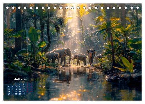 Produktbild: Liebenswerte Elefanten (Tischkalender 2026 DIN A5 quer), CALVENDO Monatskalender