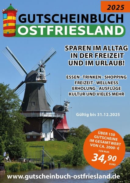 Gutscheinbuch 2025 Ostfriesland inkl. WHV