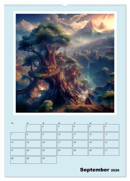 Produktbild: Traumwelt Baumhaus (Wandkalender 2026 DIN A2 hoch), CALVENDO Monatskalender
