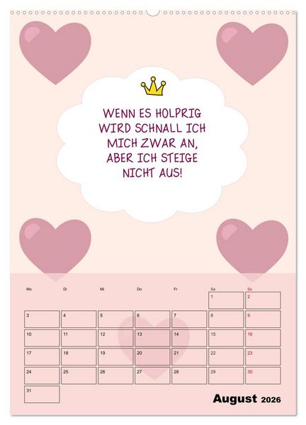 Produktbild: K&ouml;nigin &uuml;ber alles! Typokalender f&uuml;r starke Frauen (hochwertiger Premium Wandkalender 2026 DIN A2 hoch), Kunstdruck in Hochglanz