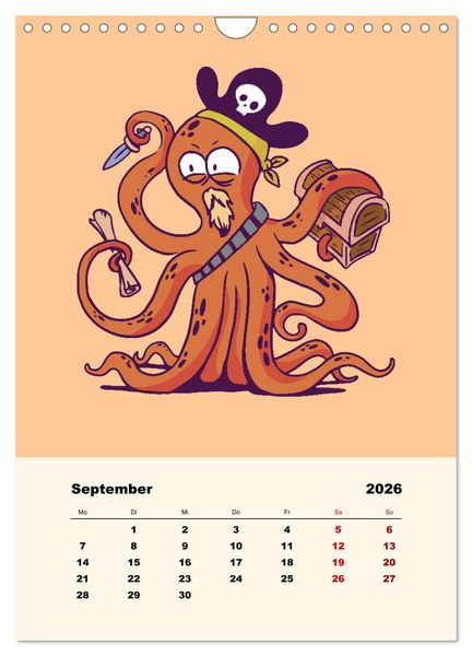 Produktbild: Tierische Piraten (Wandkalender 2026 DIN A4 hoch), CALVENDO Monatskalender