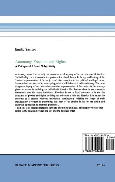 Produktbild: Autonomy, Freedom and Rights