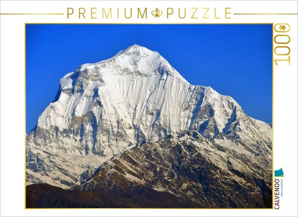 CALVENDO Puzzle Blick vom Poon Hill (3210 m) auf den Himalayariesen Dhaulagiri (8167 m) | 1000 Teile Lege-Größe 64x48cm Foto-Puzzle für glückliche Stunden