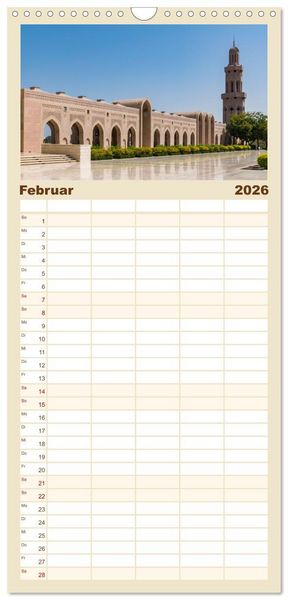 Produktbild: Familienplaner 2026 - Faszinierender Oman mit 5 Spalten (Wandkalender, 21 x 45 cm) CALVENDO