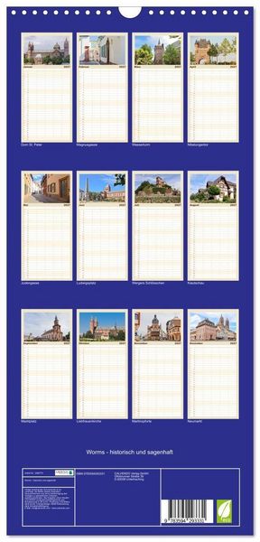 Produktbild: Familienplaner 2027 - Worms - historisch und sagenhaft mit 5 Spalten (Wandkalender, 21 x 45 cm) CALVENDO