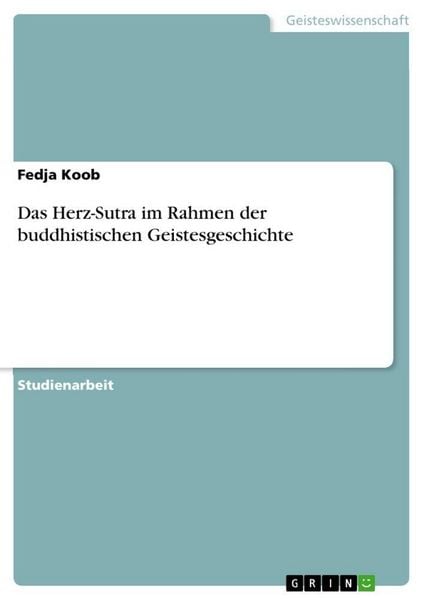 Produktbild: Das Herz-Sutra im Rahmen der buddhistischen Geistesgeschichte