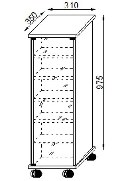 Produktbild: Holz CD DVD Stand Regal Schrank Valenza Glast&uuml;r