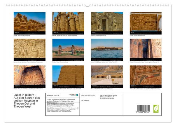 Produktbild: Luxor in Bildern - Auf den Spuren des antiken &Auml;gypten in Theben Ost und Theben West (hochwertiger Premium Wandkalender 2026 DIN A2 quer), Kunstdruck in Hochglanz