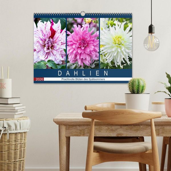 Produktbild: Dahlien - Prachtvolle Bl&uuml;ten des Sp&auml;tsommers (Wandkalender 2026 DIN A3 quer), CALVENDO Monatskalender