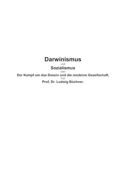 Produktbild: Darwinismus und Sozialismus