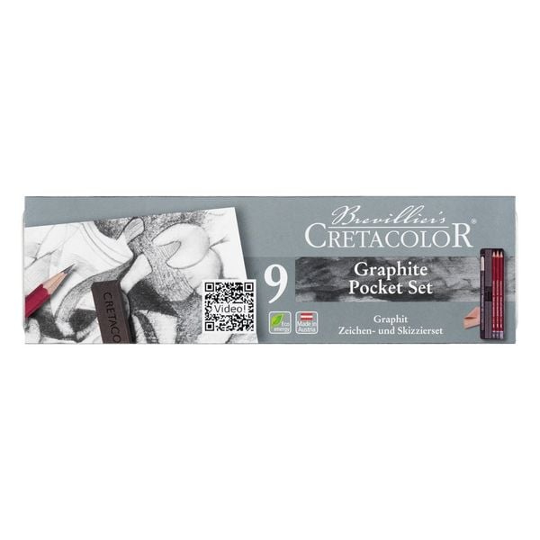 Produktbild: Cretacolor Bleistift Fine Art Graphite Pocket Set, 9er Metalletui