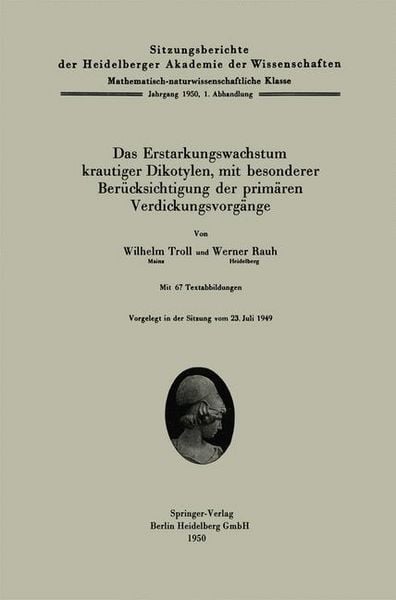 Produktbild: Das Erstarkungswachstum krautiger Dikotylen, mit besonderer Ber&uuml;cksichtigung der prim&auml;rem Verdickungsvorg&auml;nge