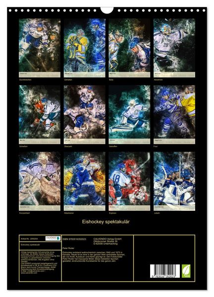 Produktbild: Eishockey spektakul&auml;r (Wandkalender 2026 DIN A3 hoch), CALVENDO Monatskalender