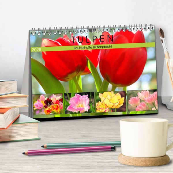 Produktbild: Tulpen. Zauberhafte Bl&uuml;tenpracht (Tischkalender 2026 DIN A5 quer), CALVENDO Monatskalender