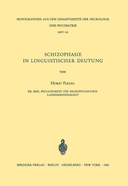 Produktbild: Schizophasie in Linguistischer Deutung