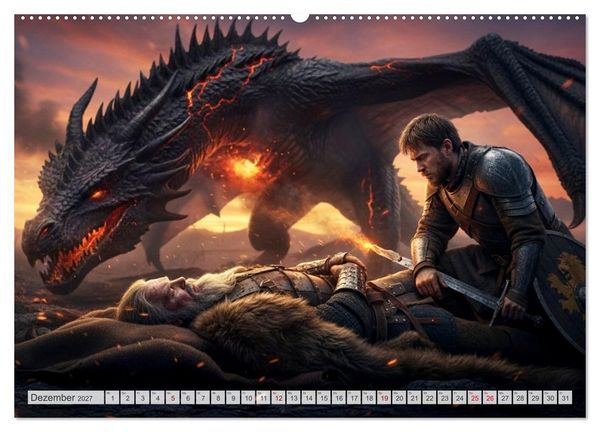 Produktbild: Beowulf &ndash; Die Saga des Drachenbezwingers (Wandkalender 2027 DIN A2 quer), CALVENDO Monatskalender