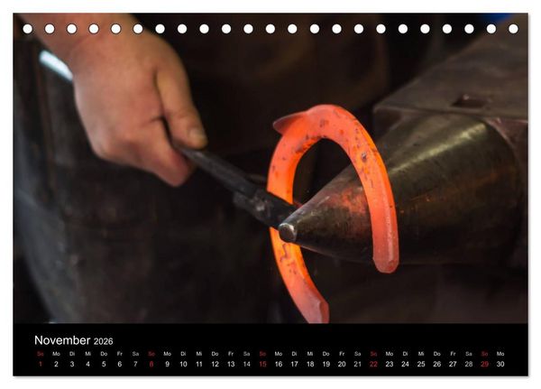 Produktbild: Hufschmiede - Impressionen eines alten Handwerks (Tischkalender 2026 DIN A5 quer), CALVENDO Monatskalender