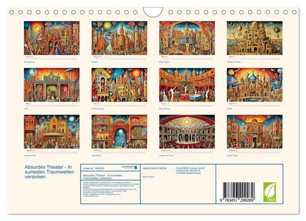 Produktbild: Absurdes Theater - In surrealen Traumwelten versinken (Wandkalender 2026 DIN A4 quer), CALVENDO Monatskalender